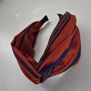 NEW Red Navy Blue Stripe Fabric Knot Headband